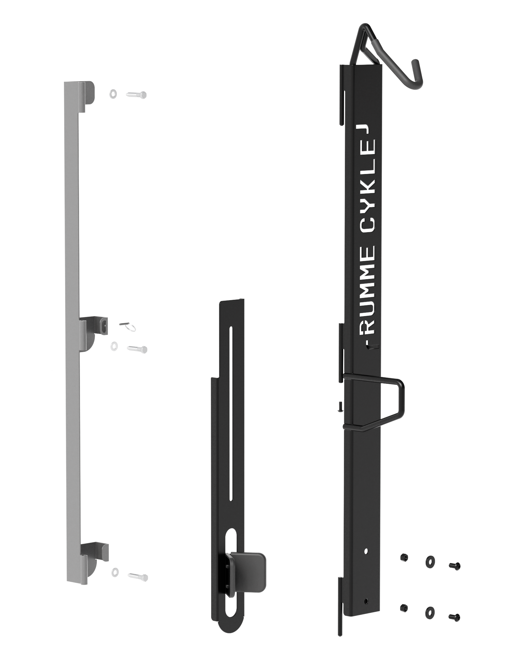 Exploded view of the quick-release system